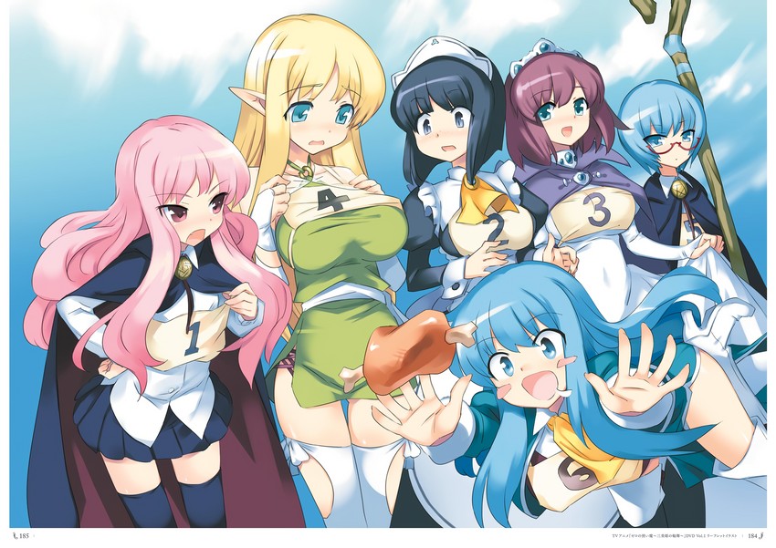 louise francoise le blanc de la valliere, tiffania westwood, tabitha, siesta, henrietta de tristain, and 1 more (zero no tsukaima) drawn by usatsuka_eiji