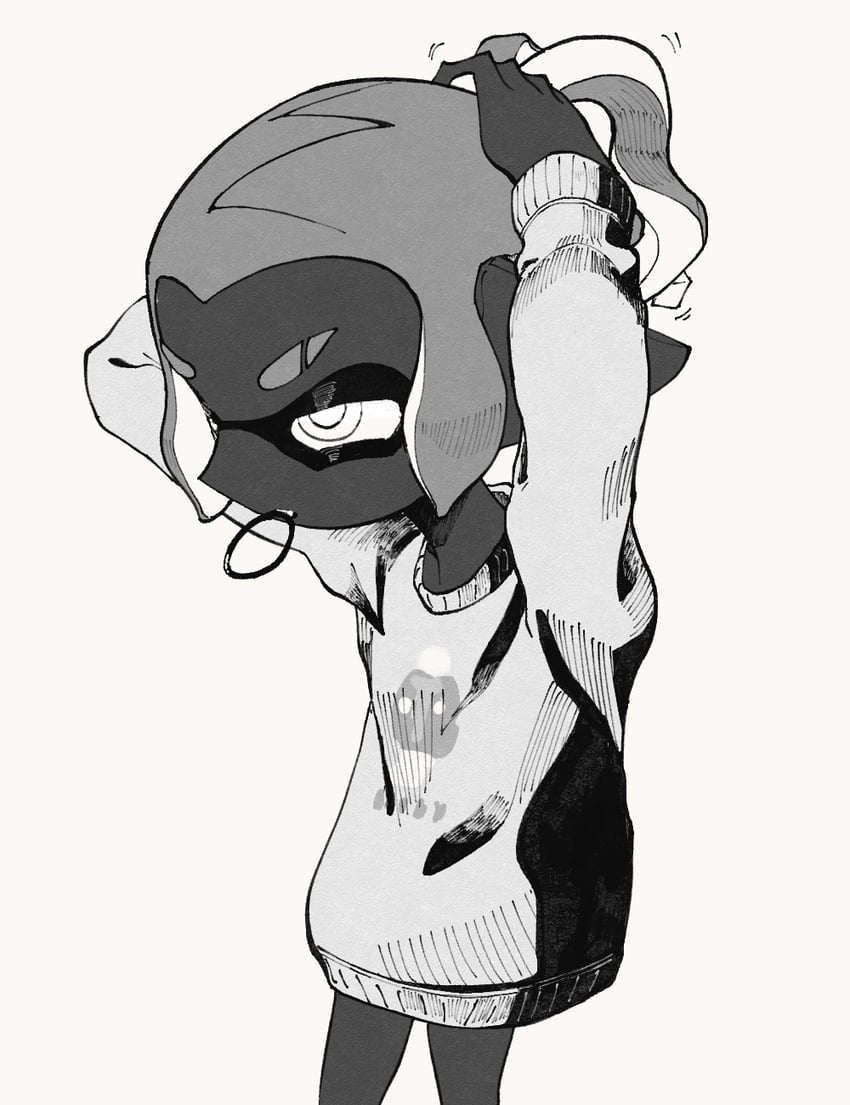 inkling player character and inkling girl (splatoon) drawn by hyper_chikuwabu