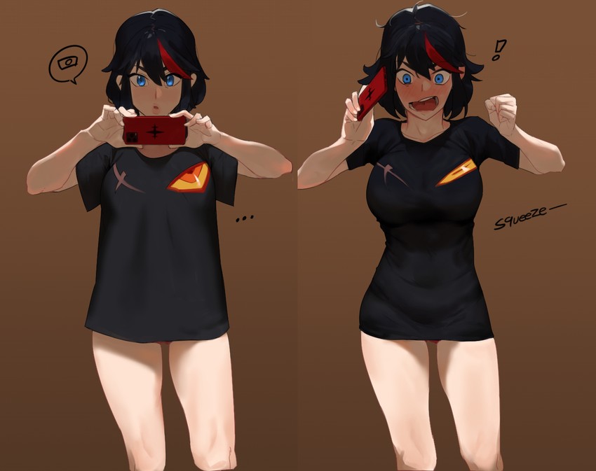 matoi ryuuko and senketsu (kill la kill) drawn by hong_doo