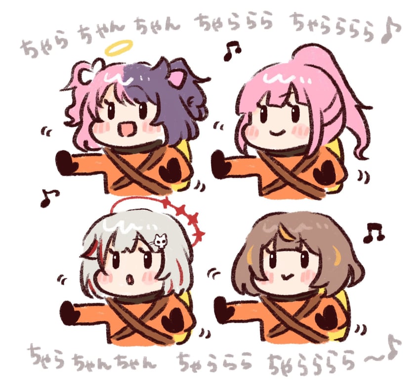 mori calliope, anya melfissa, dtto., worker, and amaki pururu (hololive and 4 more) drawn by haseco777