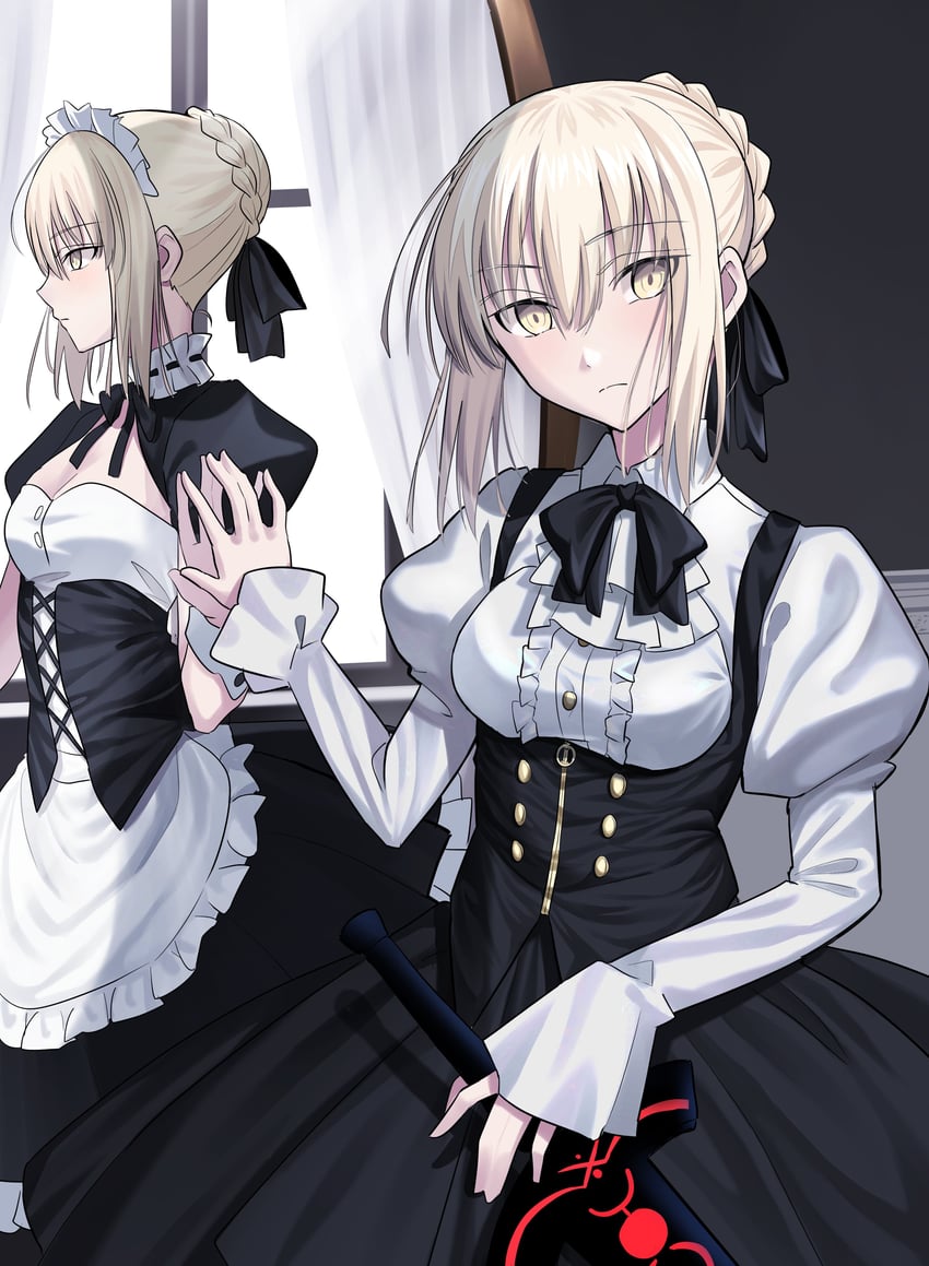 artoria pendragon and saber alter (fate and 1 more) drawn by longdq3008
