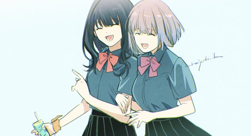 takarada rikka and shinjou akane (gridman universe and 1 more) drawn by aki_(neyuki41028)