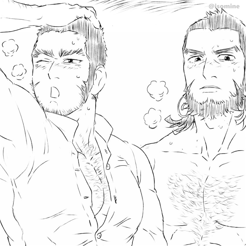 tanigaki genjirou and kiroranke (golden kamuy) drawn by isomine