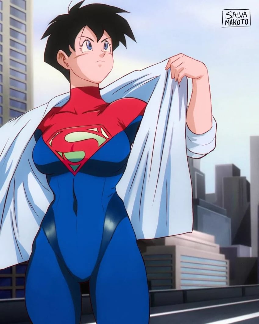 videl and supergirl (dragon ball and 5 more) drawn by salvamakoto