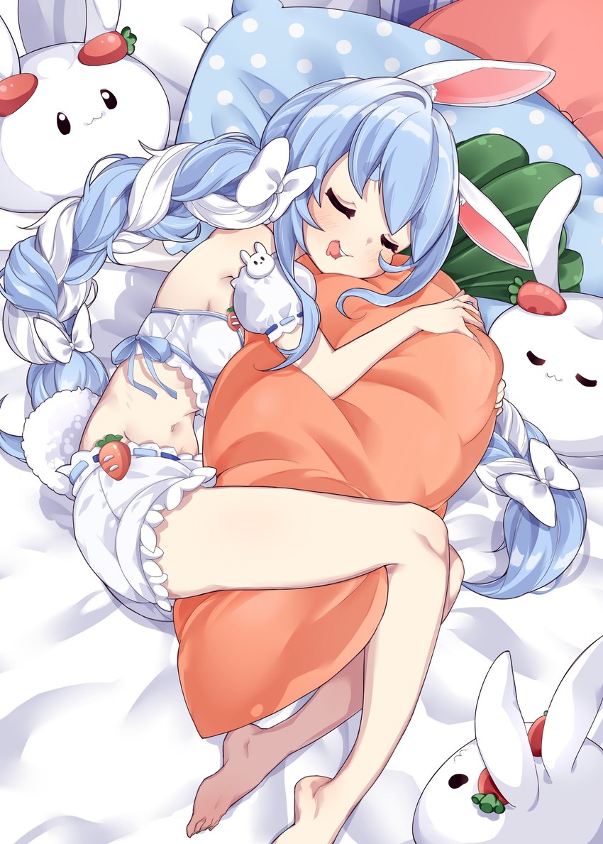usada pekora and pekomon (hololive) drawn by mou_niu
