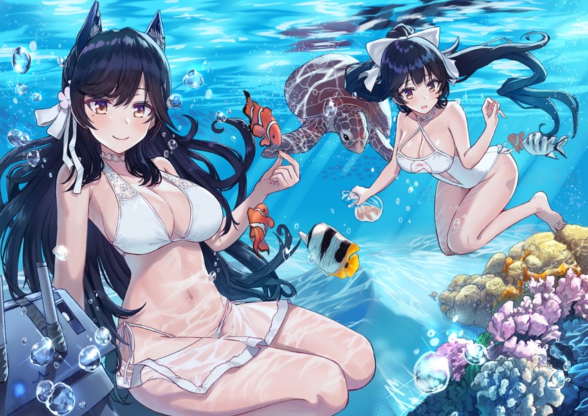 atago and takao (azur lane) drawn by ayul_(ayulneri_92)