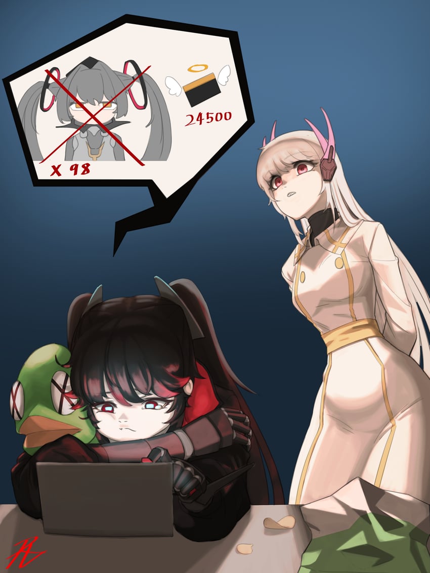 lucia, liv, lucia: plume, luna, liv: eclipse, and 1 more (punishing: gray raven) drawn by cho1113