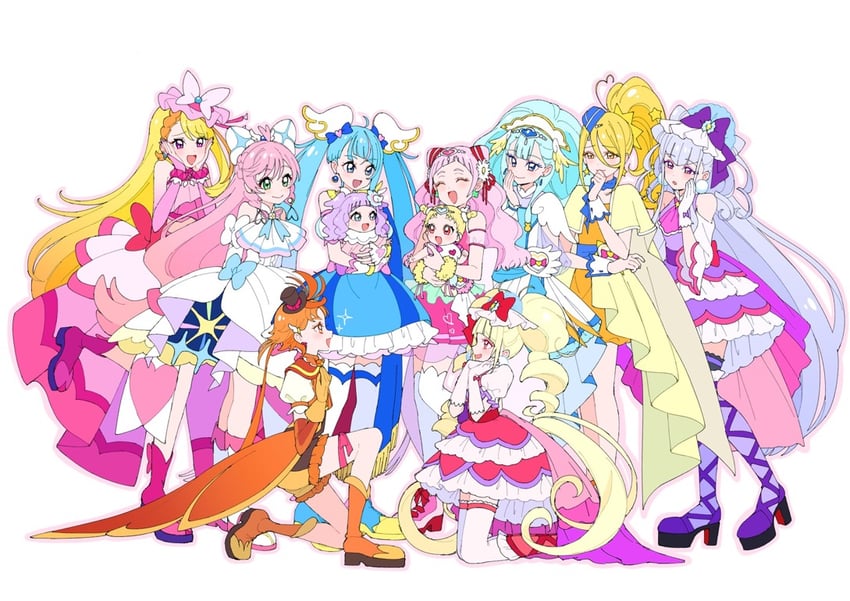sora harewataru, nijigaoka mashiro, cure sky, hijiri ageha, nono hana, and 15 more (precure and 2 more) drawn by shirako_love