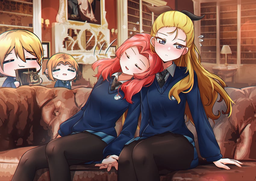 darjeeling, orange pekoe, rosehip, and assam (girls und panzer) drawn by mizzterbii