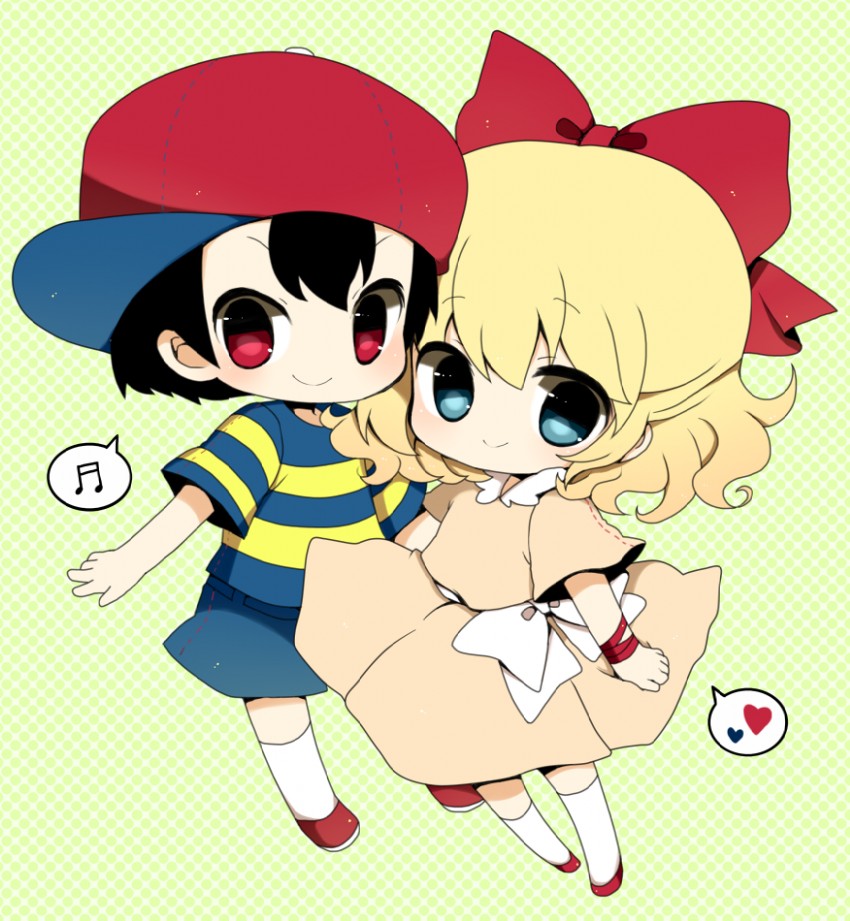 ness and paula (mother and 1 more) drawn by haru_(kyou)
