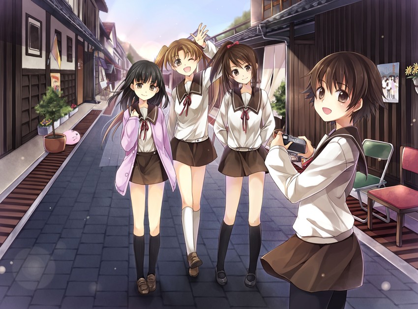sawatari fuu, sakurada maon, hanawa kaoru, and okazaki norie (tamayura) drawn by hagiwara_rin