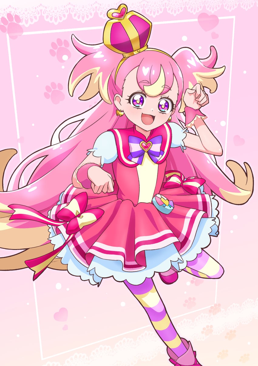 inukai komugi and cure wonderful (precure and 1 more) drawn by tiler_(tiler00)