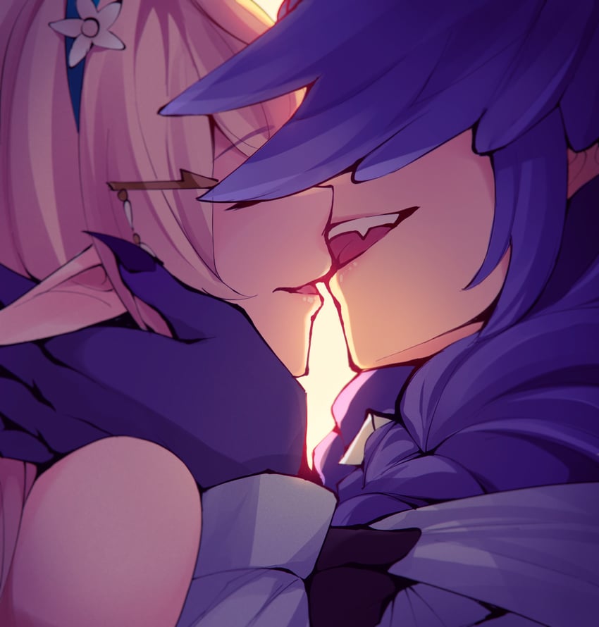 selen tatsuki and pomu rainpuff (nijisanji and 1 more) drawn by ricegnat