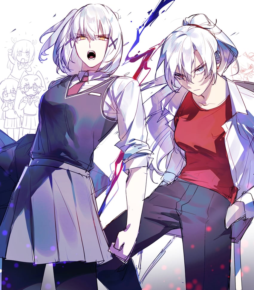 lucia, liv, alpha, lucia: plume, luna, and 5 more (punishing: gray raven) drawn by jsuwbsg