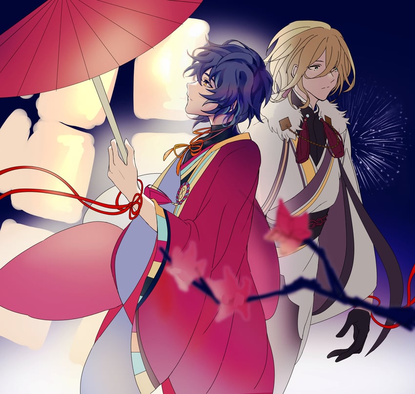 tenshouin eichi and aoba tsumugi (ensemble stars!) drawn by mumian_(cck731226)