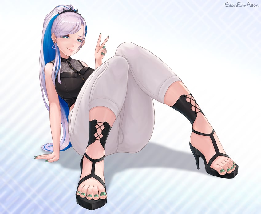 pavolia reine (hololive and 1 more) drawn by eon_sean