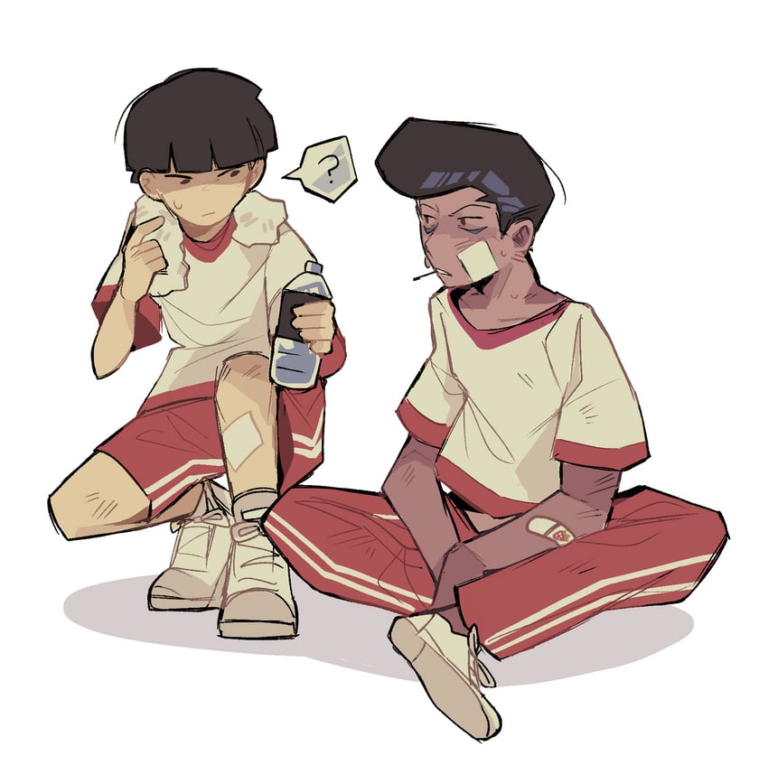 kageyama shigeo and onigawara tenga (mob psycho 100) drawn by mp100days