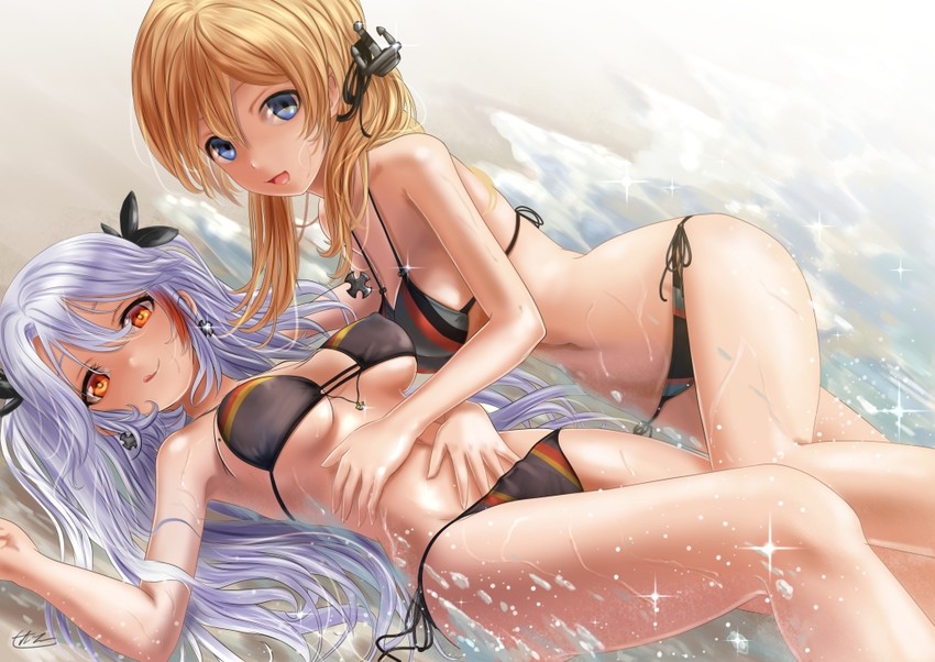 prinz eugen (kantai collection and 1 more) drawn by kein_hasegawa