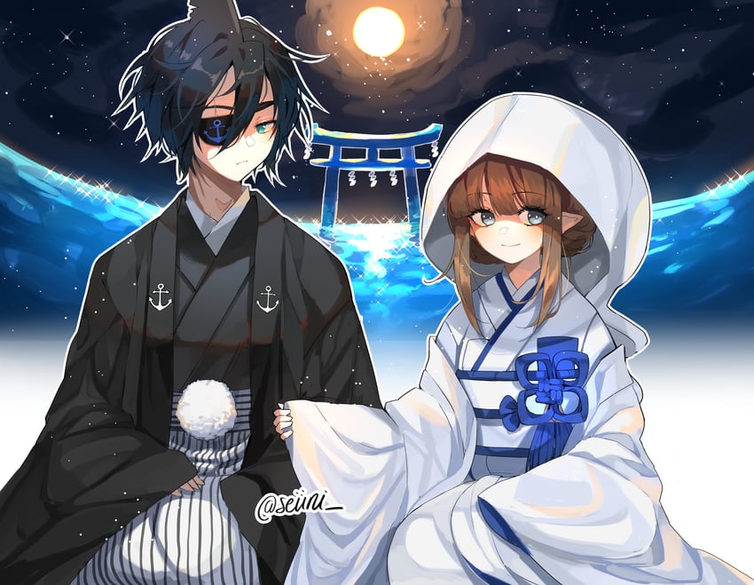 wadanohara and samekichi (funamusea and 1 more) drawn by seiini