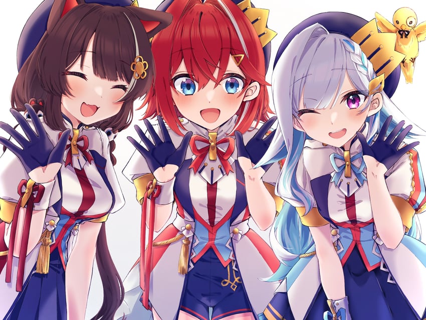 lize helesta, ange katrina, inui toko, and sebastian piyodore (nijisanji) drawn by ayuko_ammobium