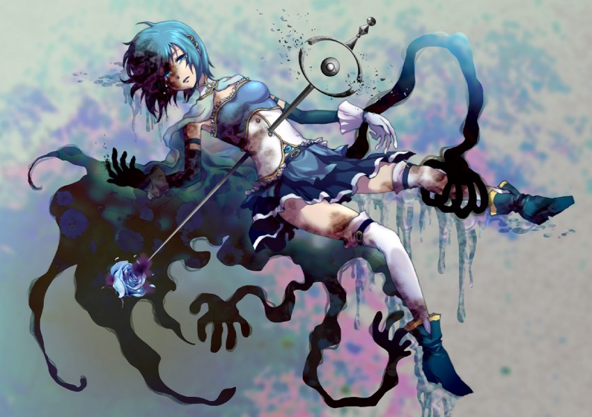 miki sayaka (mahou shoujo madoka magica) drawn by kazura_enji