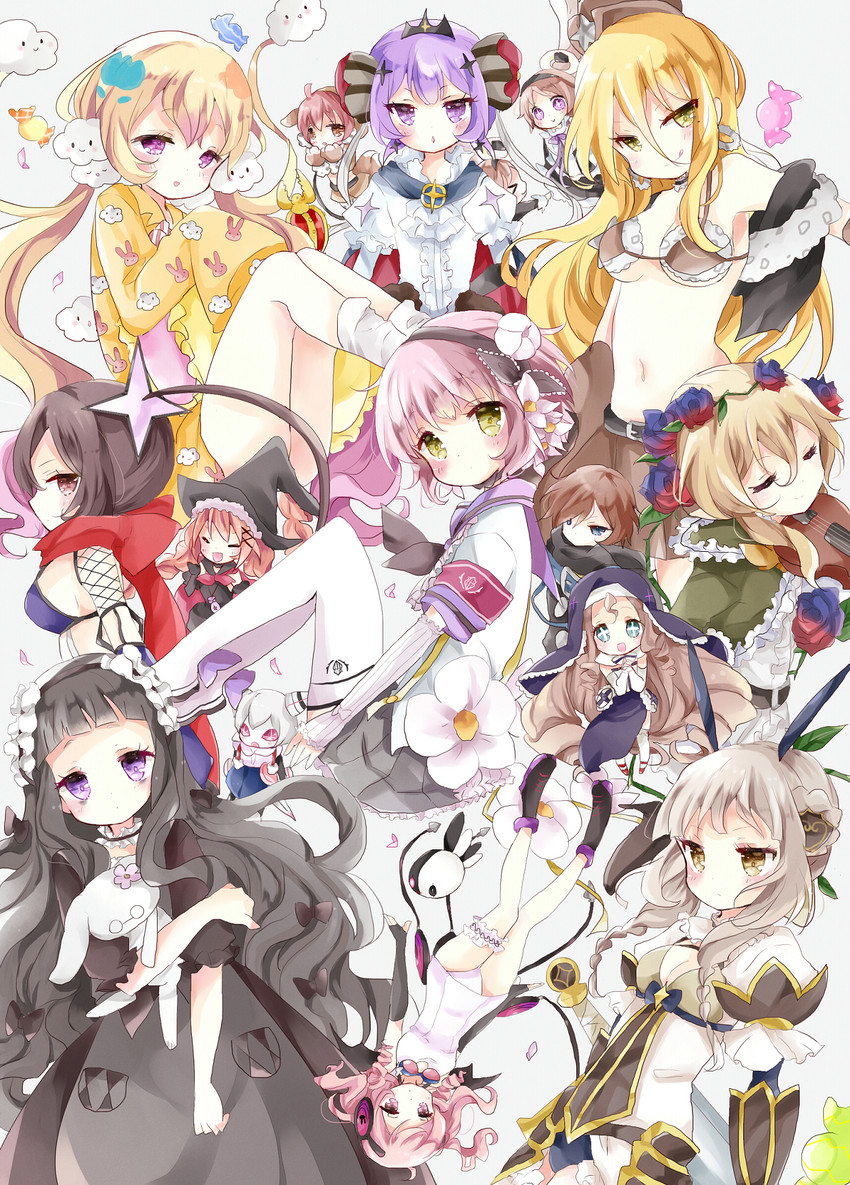 snow white, la pucelle, swim swim, nemurin, ruler, and 12 more (mahou shoujo ikusei keikaku and 1 more) drawn by tsukiyo_(skymint)