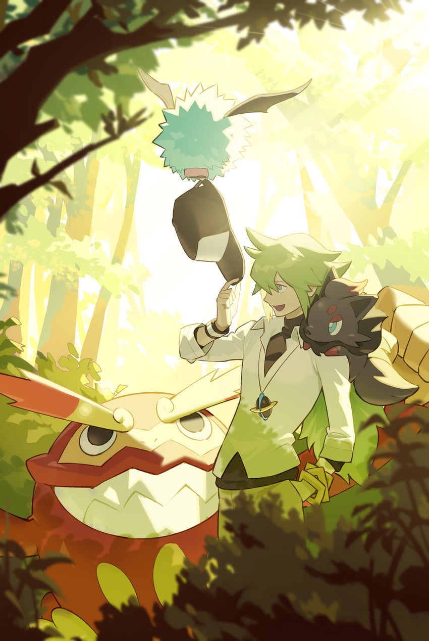 n, zorua, woobat, and darmanitan (pokemon and 1 more) drawn by paswae