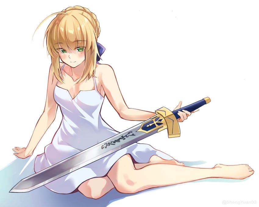artoria pendragon and saber (fate and 1 more) drawn by shengyuan_03