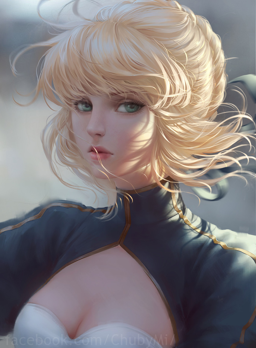 artoria pendragon and saber (fate and 1 more) drawn by chuby_mi
