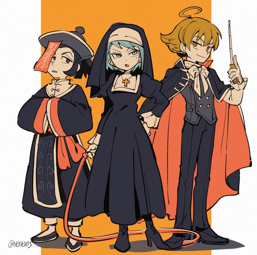 franziska von karma, eustace winner, and uendo toneido (ace attorney and 3 more) drawn by nono_(norabi)