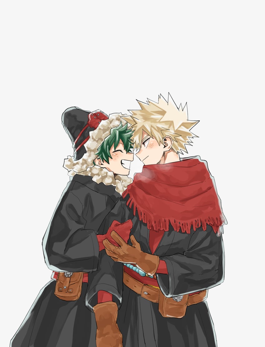 midoriya izuku and bakugou katsuki (boku no hero academia) drawn by hkt26as