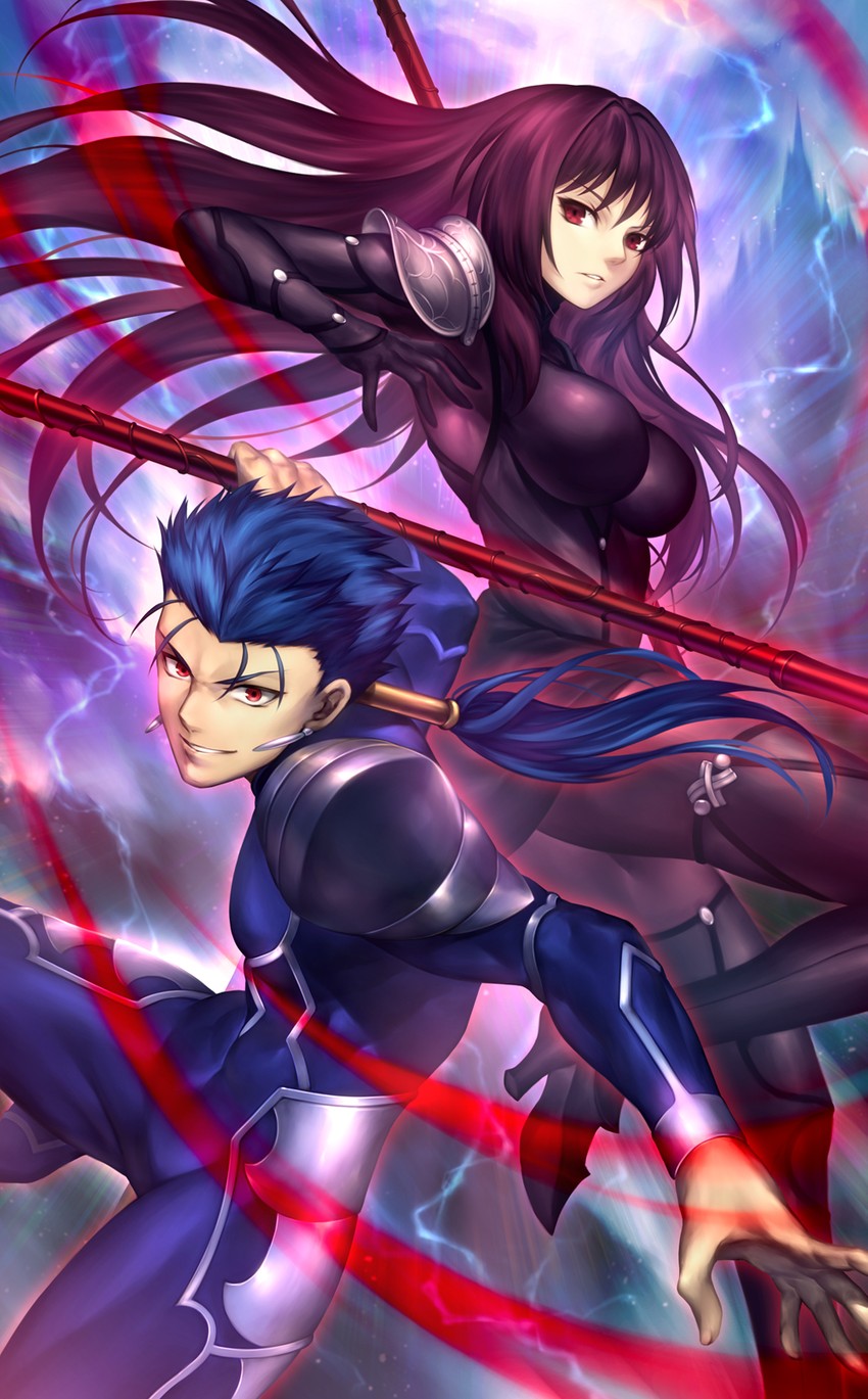 scathach and cu chulainn (fate and 2 more) drawn by nasaniliu