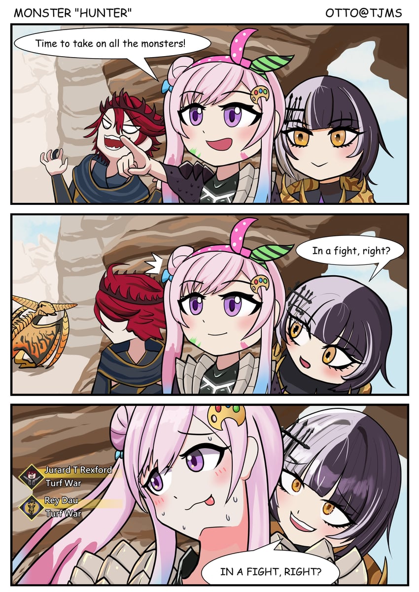 shiori novella, airani iofifteen, jurard t rexford, and rey dau (hololive and 6 more) drawn by otto@tjms