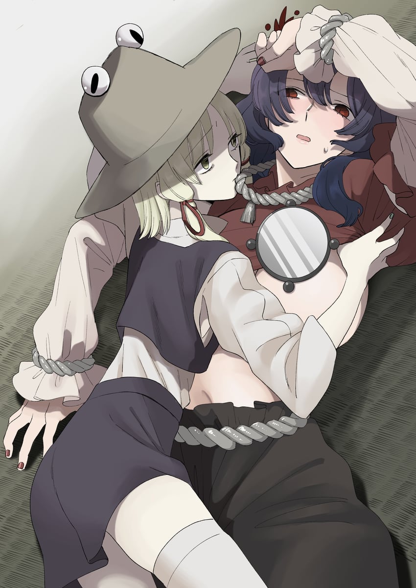 moriya suwako and yasaka kanako (touhou) drawn by whoru