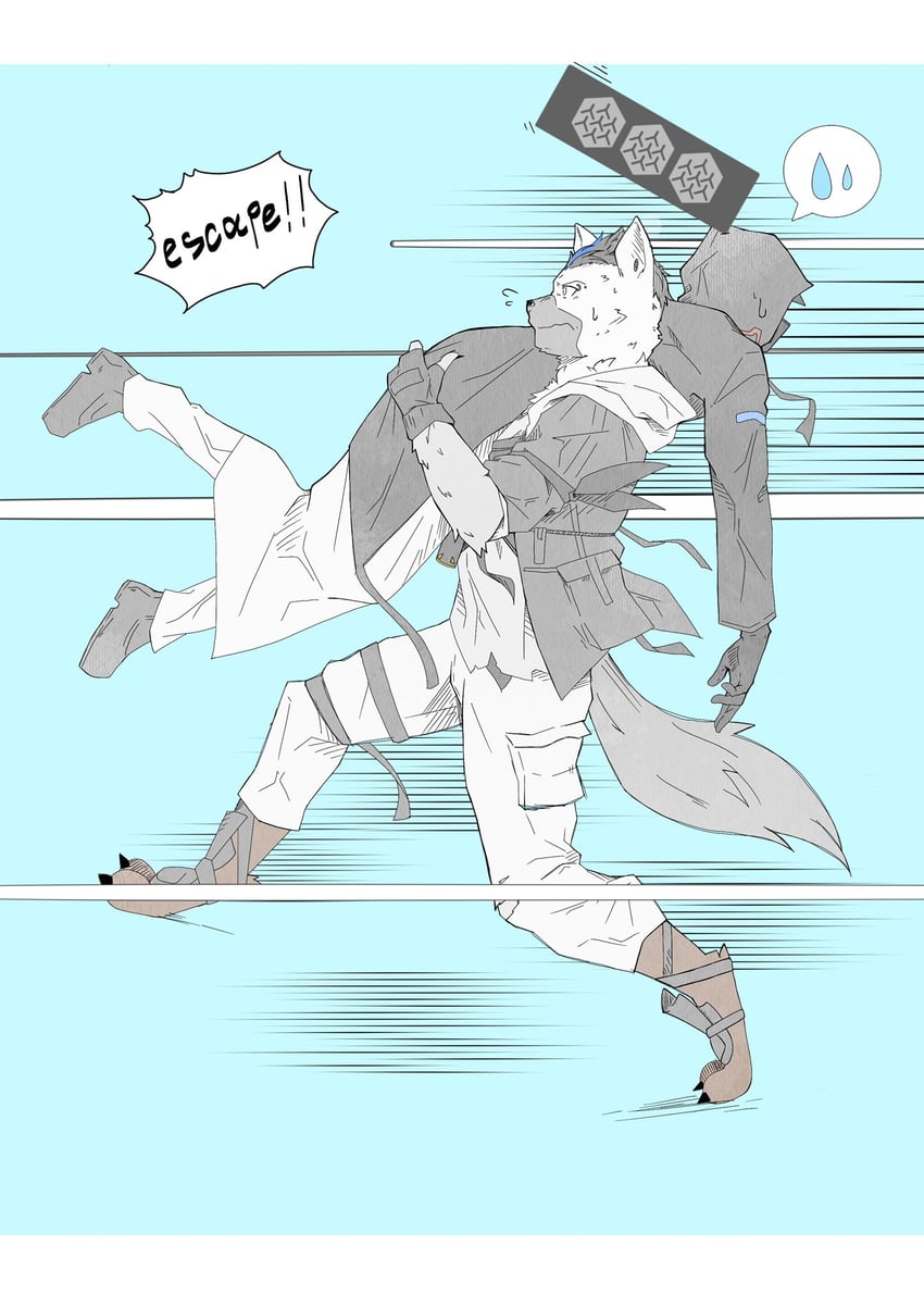 doctor, male doctor, and spot (arknights) drawn by siva_inu24