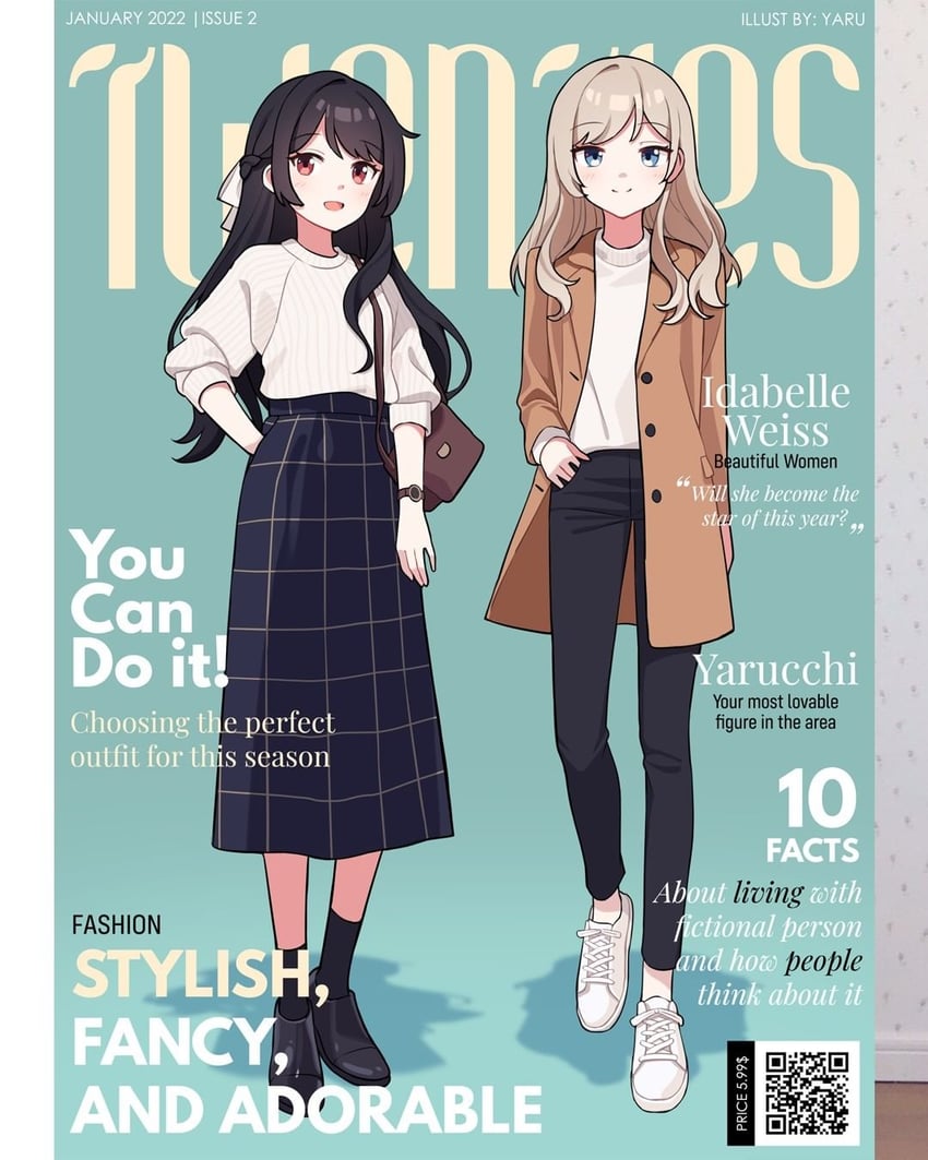 kawashima yaruki and idabelle weiss (original) drawn by yaruwashi