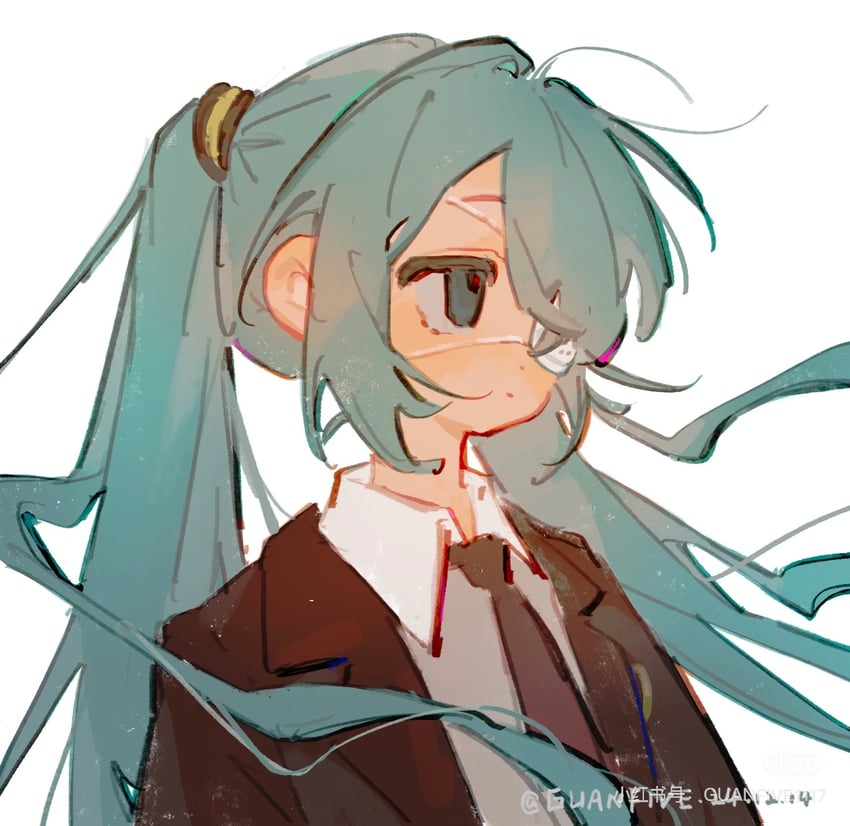 hatsune miku (vocaloid and 1 more) drawn by guanfive