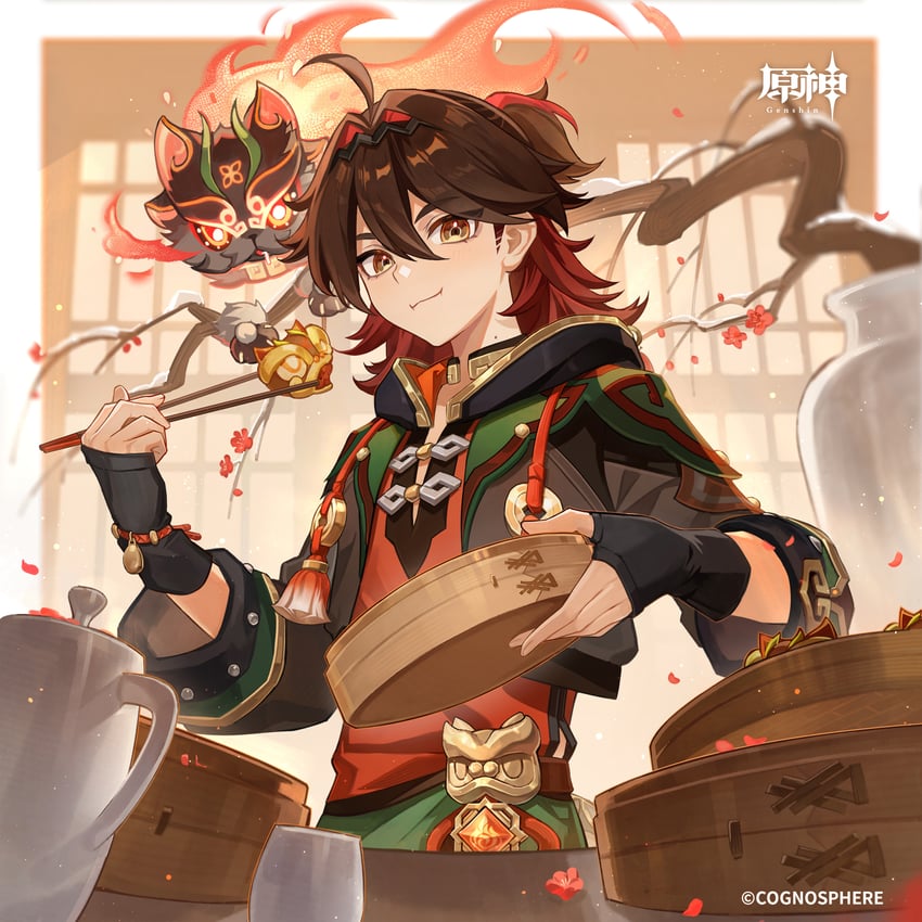 gaming and man chai (genshin impact)