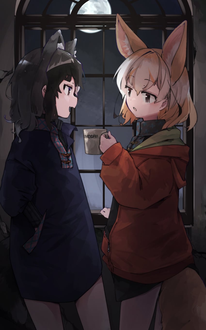 common raccoon and fennec (kemono friends) drawn by nanana_(nanana_iz)