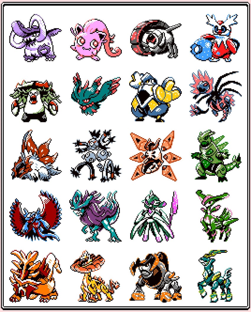 scream tail, iron valiant, flutter mane, slither wing, walking wake, and 15 more (pokemon and 1 more) drawn by dora_mentaiko