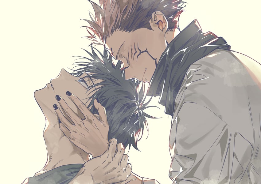 fushiguro megumi and ryoumen sukuna (jujutsu kaisen) drawn by bomber_tarou