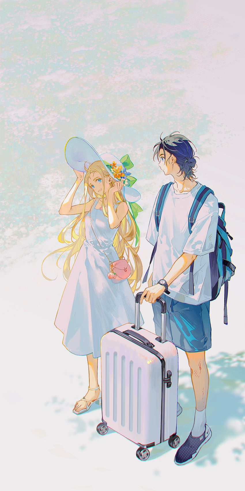 kofune ushio and ajiro shinpei (summertime render) drawn by tidsean