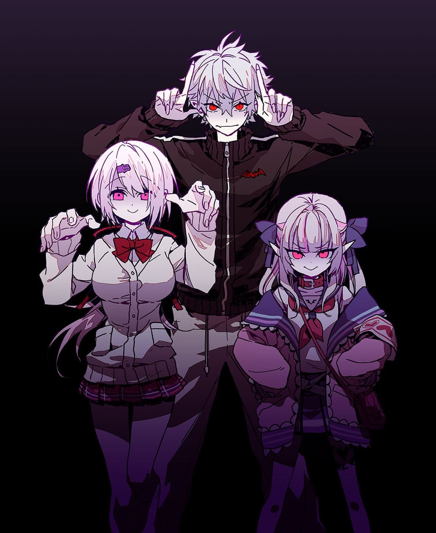 makaino ririmu, shiina yuika, and kuzuha (nijisanji) drawn by yukot