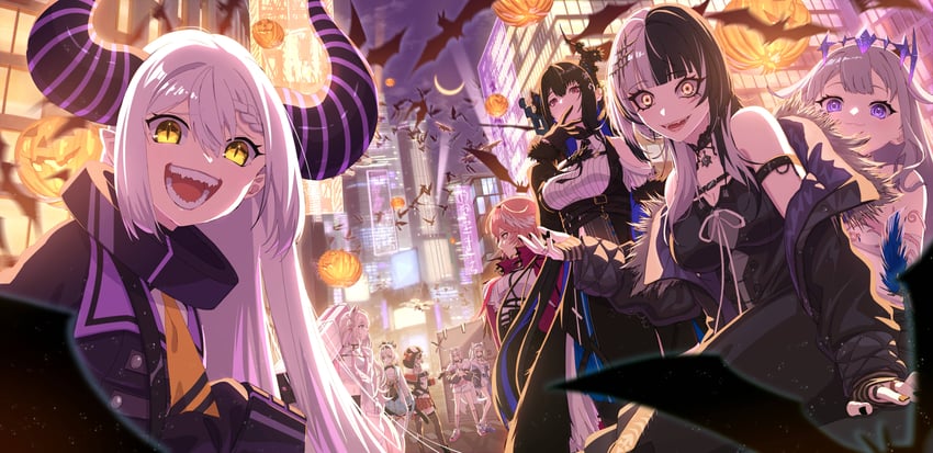 sakamata chloe, la+ darknesss, shiori novella, nerissa ravencroft, fuwawa abyssgard, and 5 more (hololive and 1 more) drawn by yanagino_(yanagino3)