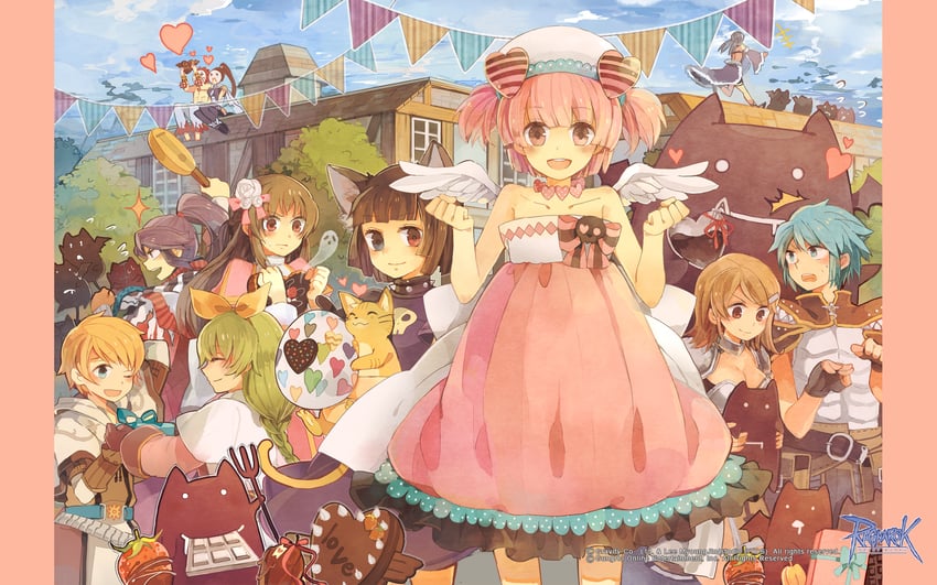 high priest, acolyte, creator, assassin, swordsman, and 8 more (ragnarok online) drawn by rororoko