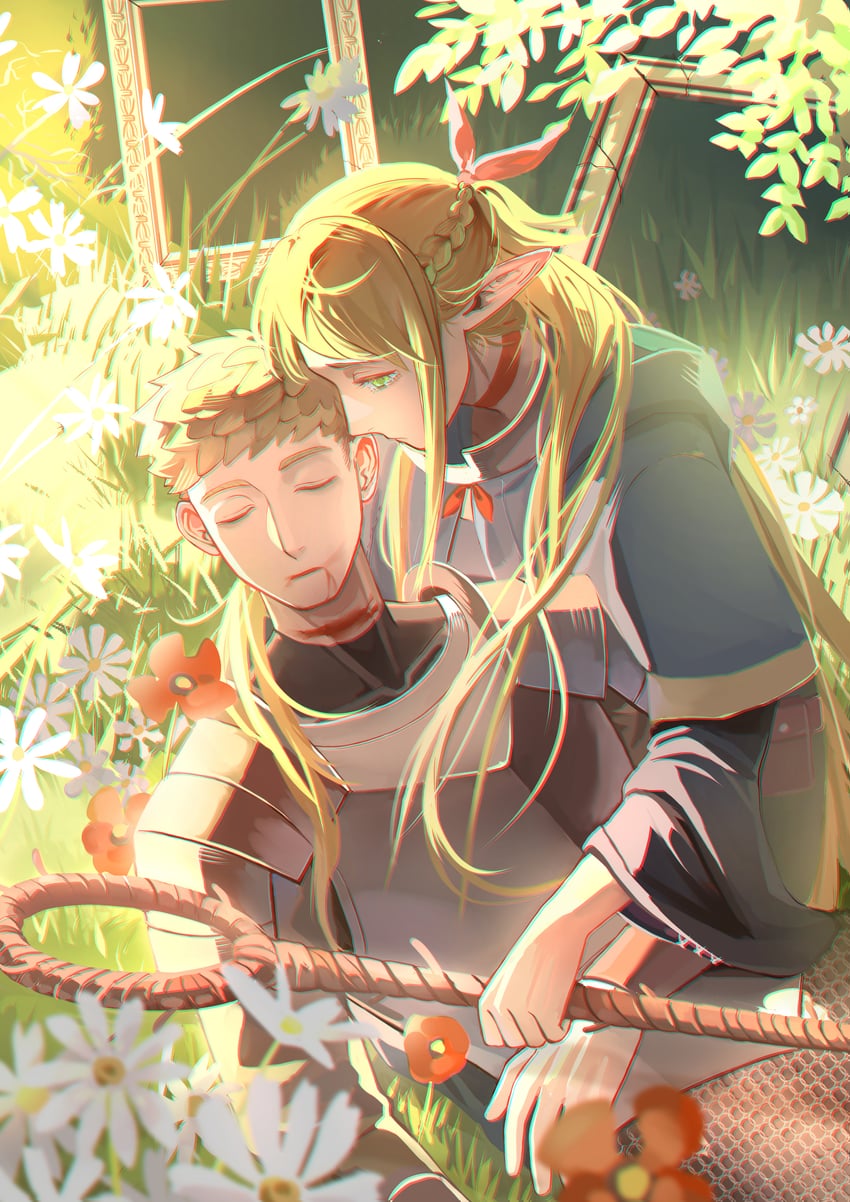 marcille donato and laios touden (dungeon meshi) drawn by xiulai