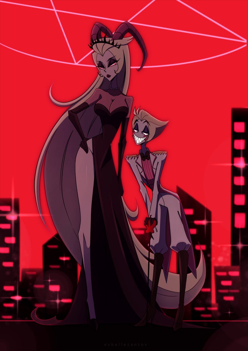 lucifer morningstar and lilith (hazbin hotel) drawn by esbellecaseysantos28