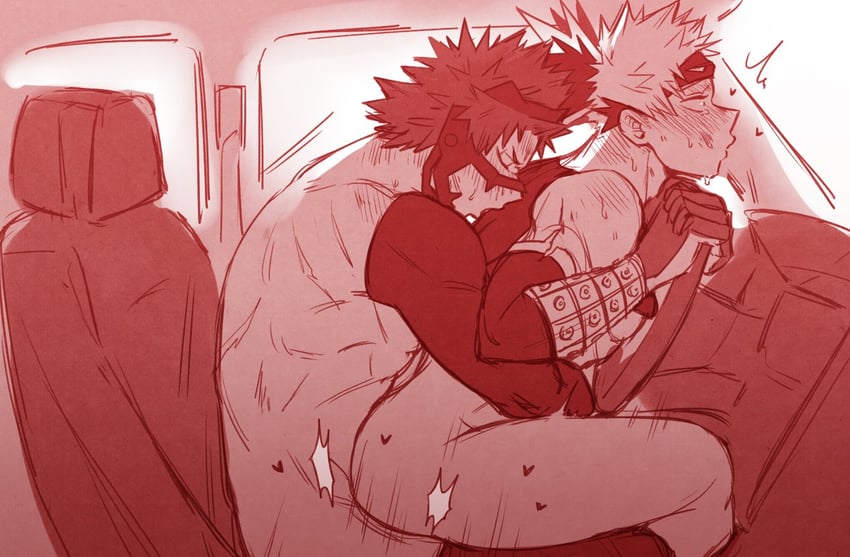 bakugou katsuki and kirishima eijiro (boku no hero academia) drawn by donnaoneone