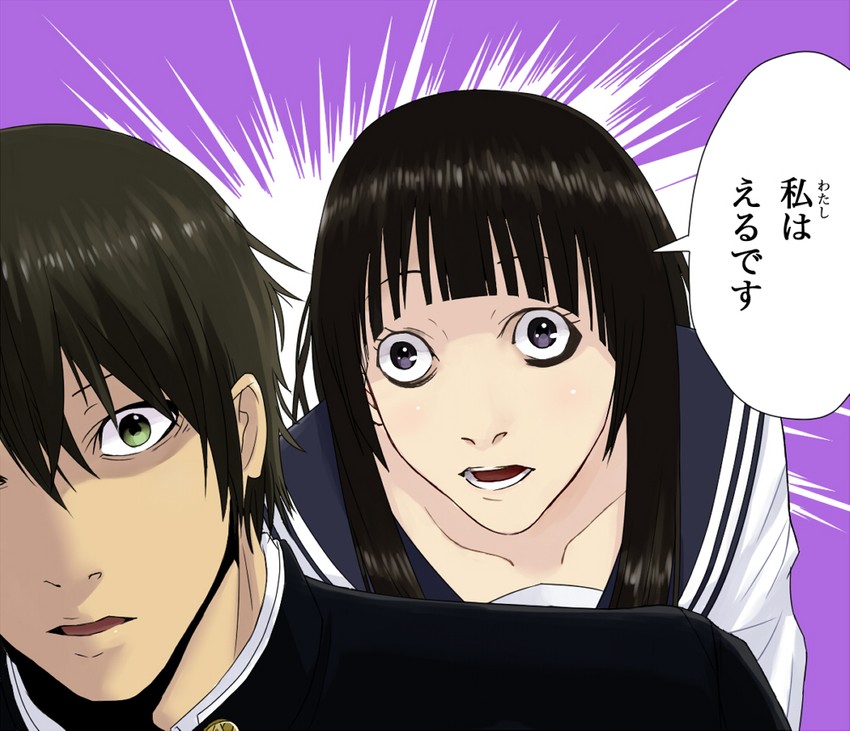 chitanda eru and oreki houtarou (hyouka and 1 more) drawn by butajima_john
