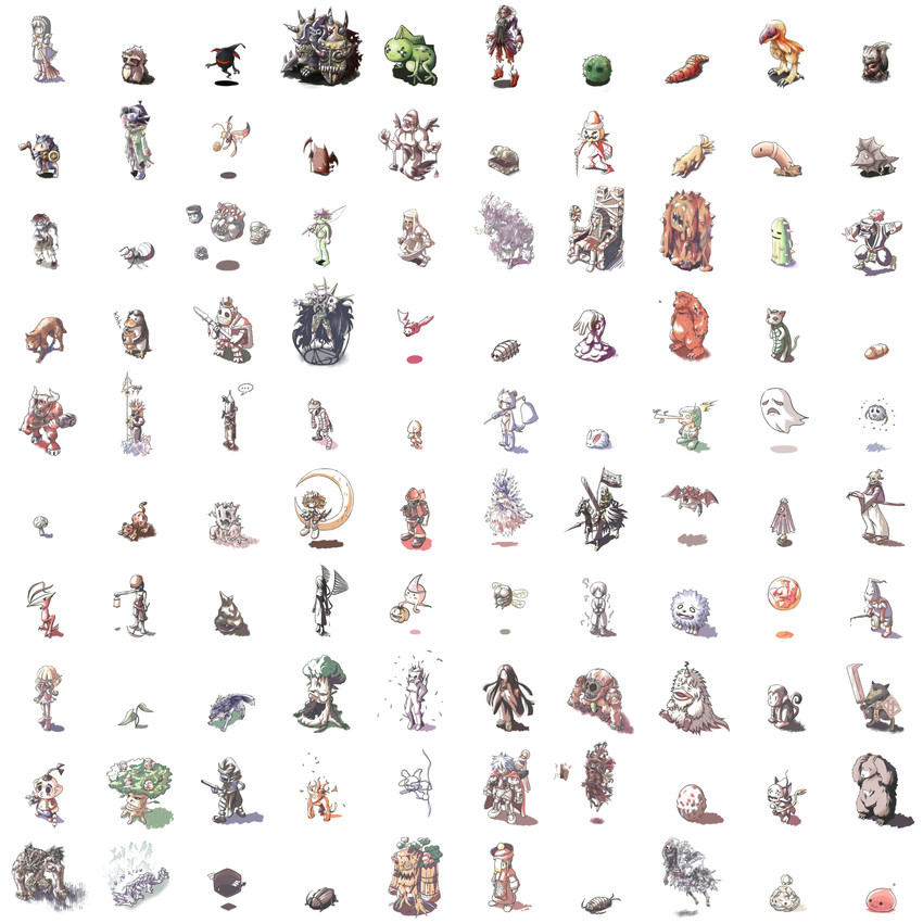 poring, acolyte, peco peco, lunatic, whisper, and 95 more (ragnarok online) drawn by ryogo